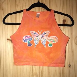 Batik tie dye crop top
